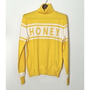 Bumble Honey Turtleneck Sweater Women's Large‎ Yellow Dating Promo Romance